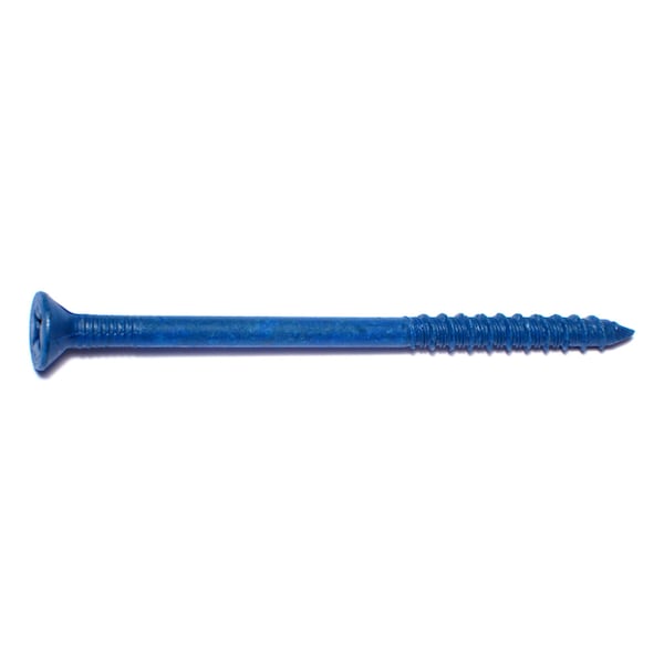 Tapcon Concrete Screw, 1/4" Dia., Flat, 4 in L, Steel Climaseal Coated, 100 PK